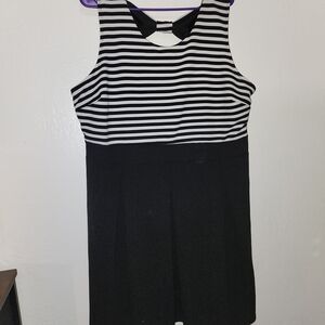 Black and White Striped Kids Dress